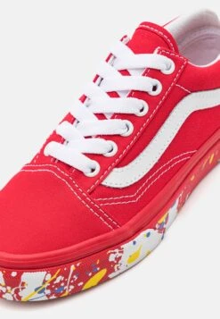 Vans Old Skool- Trainers - Paint Splatter Racing Red -Shoe Zone Store a36231bdfc6d4e6b8ccb342d986f82ac